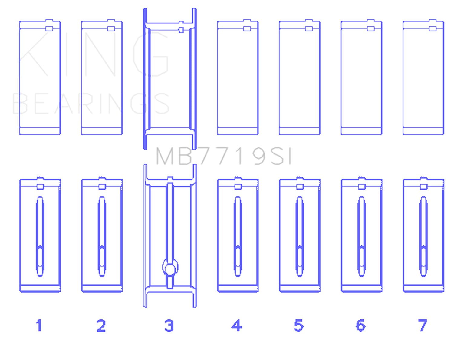 King Engine Bearings Mb7719Si Engine Crankshaft Main Bearing Set