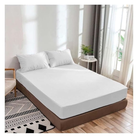 King Fitted Sheet 700 Thread Count Egyptian Quality Cotton - 10 Inch Deep Pocket - Soft Solid White Bottom Sheet - 76x80 Inch - 1 Piece