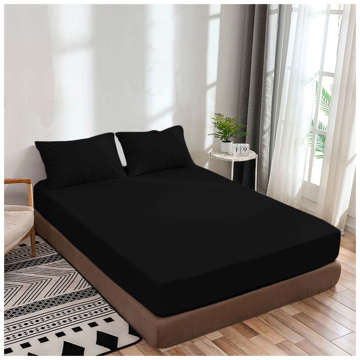 King Fitted Sheet Only, Softest 400 Thread Count 100 Cotton Sateen