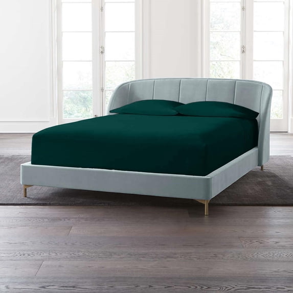 King Fitted Sheet with 2 Pillowcases (3-PC) Set - 700-Thread-Count 100% Egyptian Cotton, 18-Inches Deep Pockets - Teal Blue