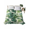 thumbnail image 1 of King Flat Sheet 105"x98", Green Palm Leaf Soft Lightweight Bedding Flat Sheets Only, Summer Leaves Watercolor Brushed Microfiber Top Bed Sheet, Breathable StainResistant Bedsheets, 1 of 9