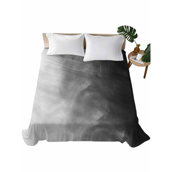 King Flat Sheet Black Beach Waves Flat Sheets Only Soft Breathable Microfiber Bedding Top Sheets Luxury Hotel Quality Ombre Ocean King Bed Sheet for All Season Bedroom Dorm Home Decor
