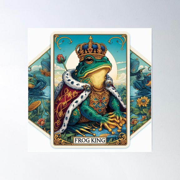 King Frog Poster Wall Art, Modern Wall Decor For Living Room Bedroom, 24x24 UNFRAMED