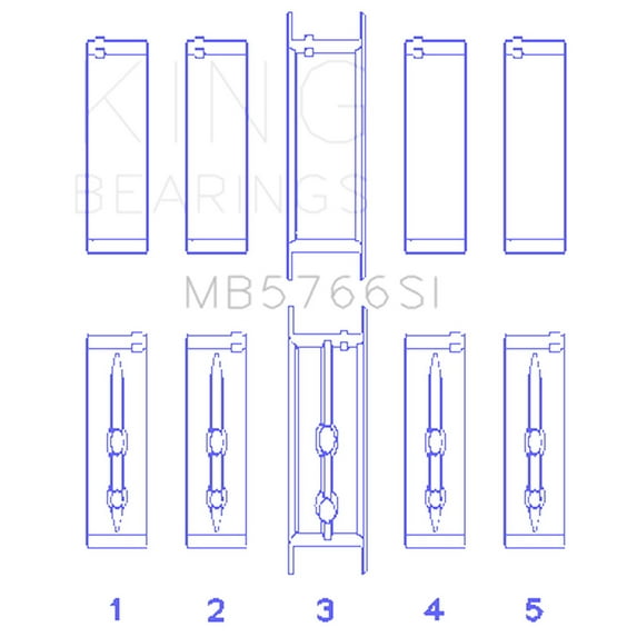 King GM LS1/2/4/6 (Housing Bore +.010) (Size STD) Main Bearing Set Fits select: 1999-2019 CHEVROLET SILVERADO, 2000-2014 CHEVROLET TAHOE