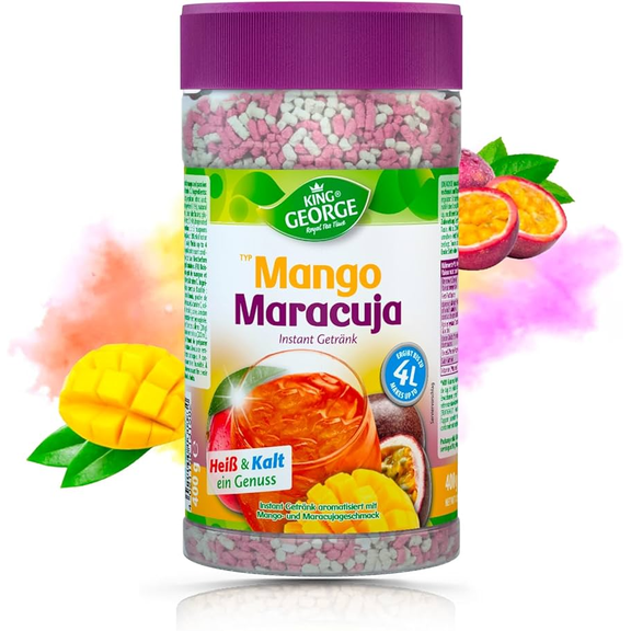 King George instant drink MANGO PASSIONFRUIT flavor - HOT or COLD -400g