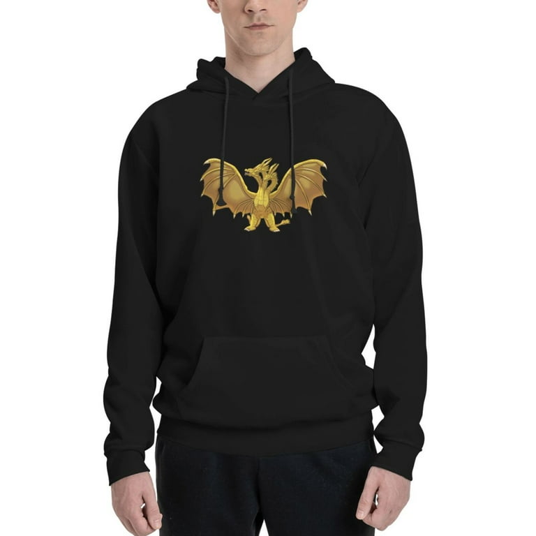 King Ghidorah Men S Graphic Hoodie Long Sleeve Drawstring Pullover Hooded Sweatshirt Tops Drawstring With Pockets Walmart