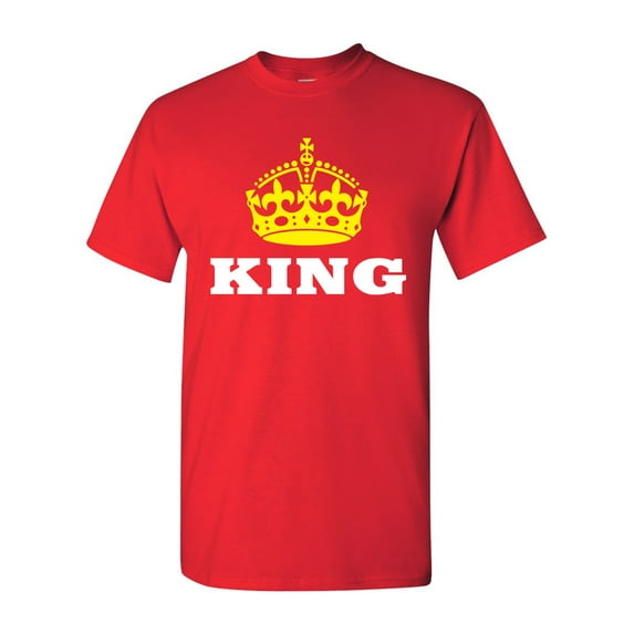 King Gold Crown Couple Love Matching Relationship Funny DT Adult T-Shirt Tee