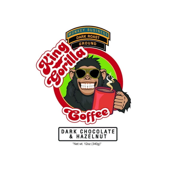 King Gorilla Coffee - Monkey Business Dark Chocolate and Hazelnut Ground