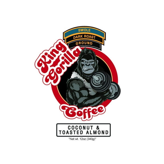 King Gorilla Coffee - Swole, Workout Espresso Blend Coconut and Toasted Almond Ground