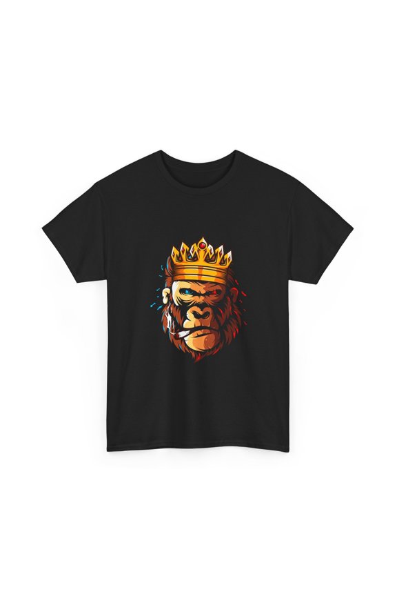 King Gorilla Head T-Shirt | Crowned Ape Illustration, Streetwear Tee, Gift Idea
