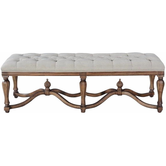 King Henry Bed Bench with Rustic Pecan Finish