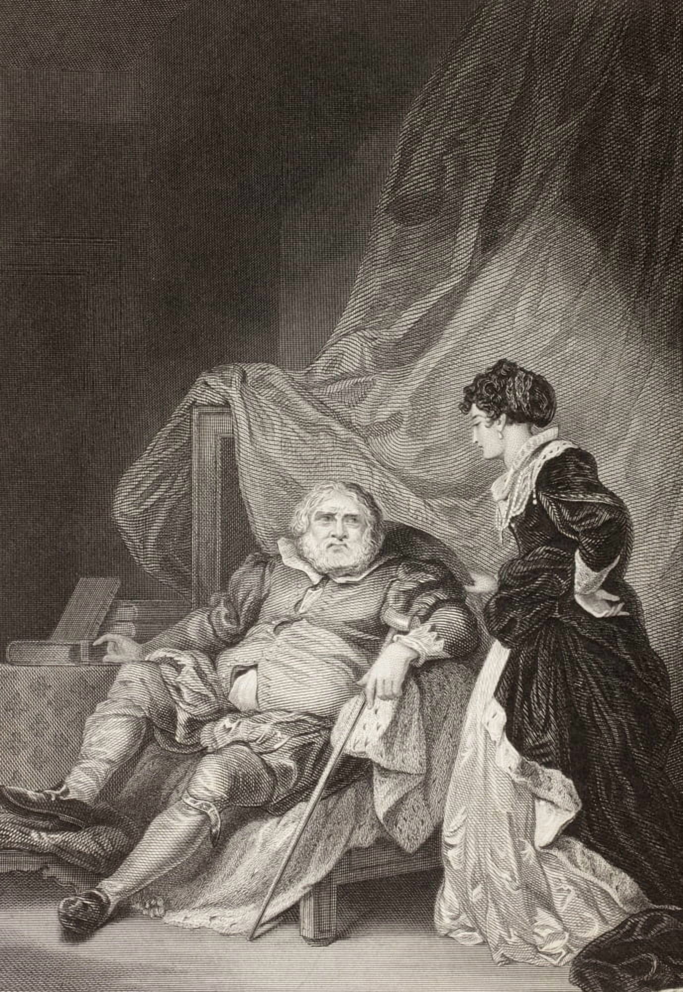 King Henry Viii With His Sixth Wife Catherine Parr From A Nineteenth Century Print Canvas Art - Ken Welsh Design Pics (12 x 17)