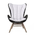 thumbnail image 1 of King Indoor Outdoor Lounge Chair in Light Eucalyptus Wood with Charcoal Rope and Gray Cushion, 1 of 4