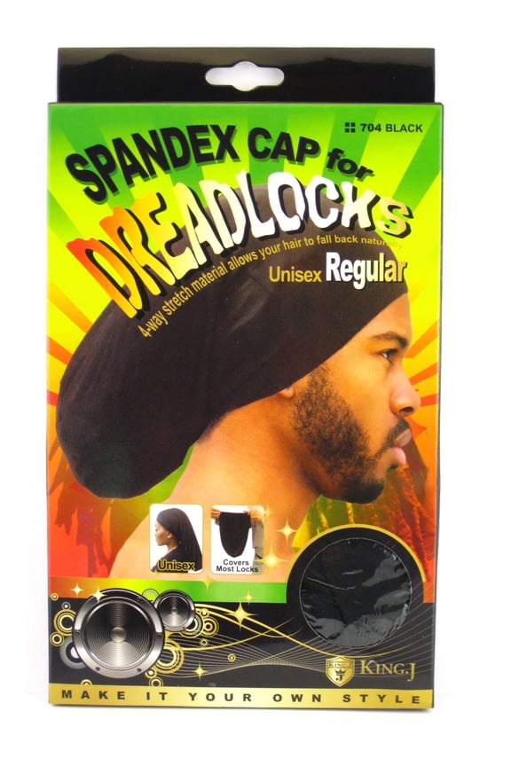 Unisex Spandex Dreadlock Cap, Black, Regular, 1 Pc.