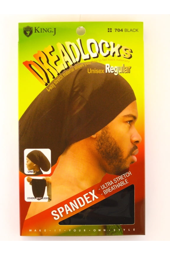 Unisex Spandex Dreadlock Cap, Black, Regular, 1 Pc.