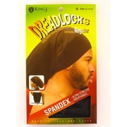 King.J Unisex Spandex Dreadlock Cap, Black, Regular, 1 Pc.