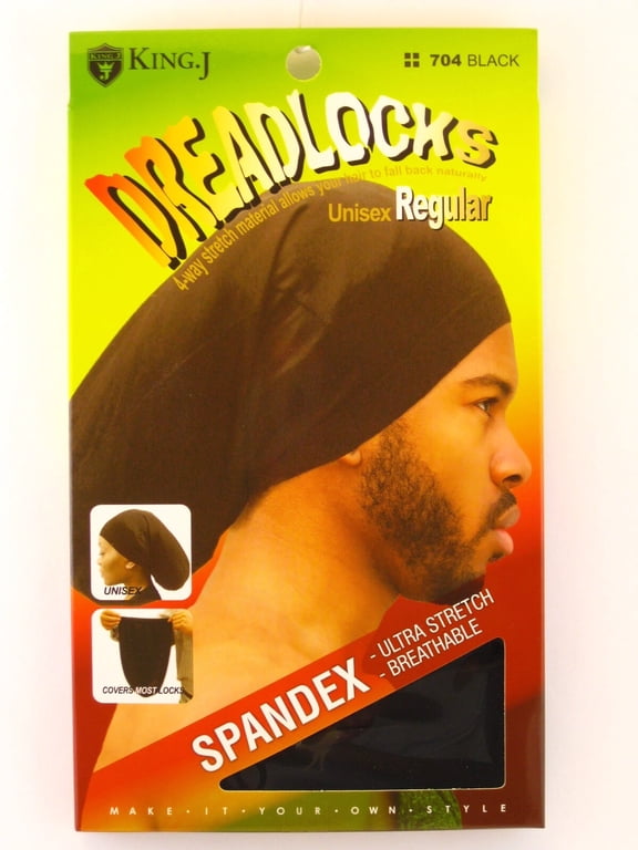 Unisex Spandex Dreadlock Cap, Black, Regular, 1 Pc.