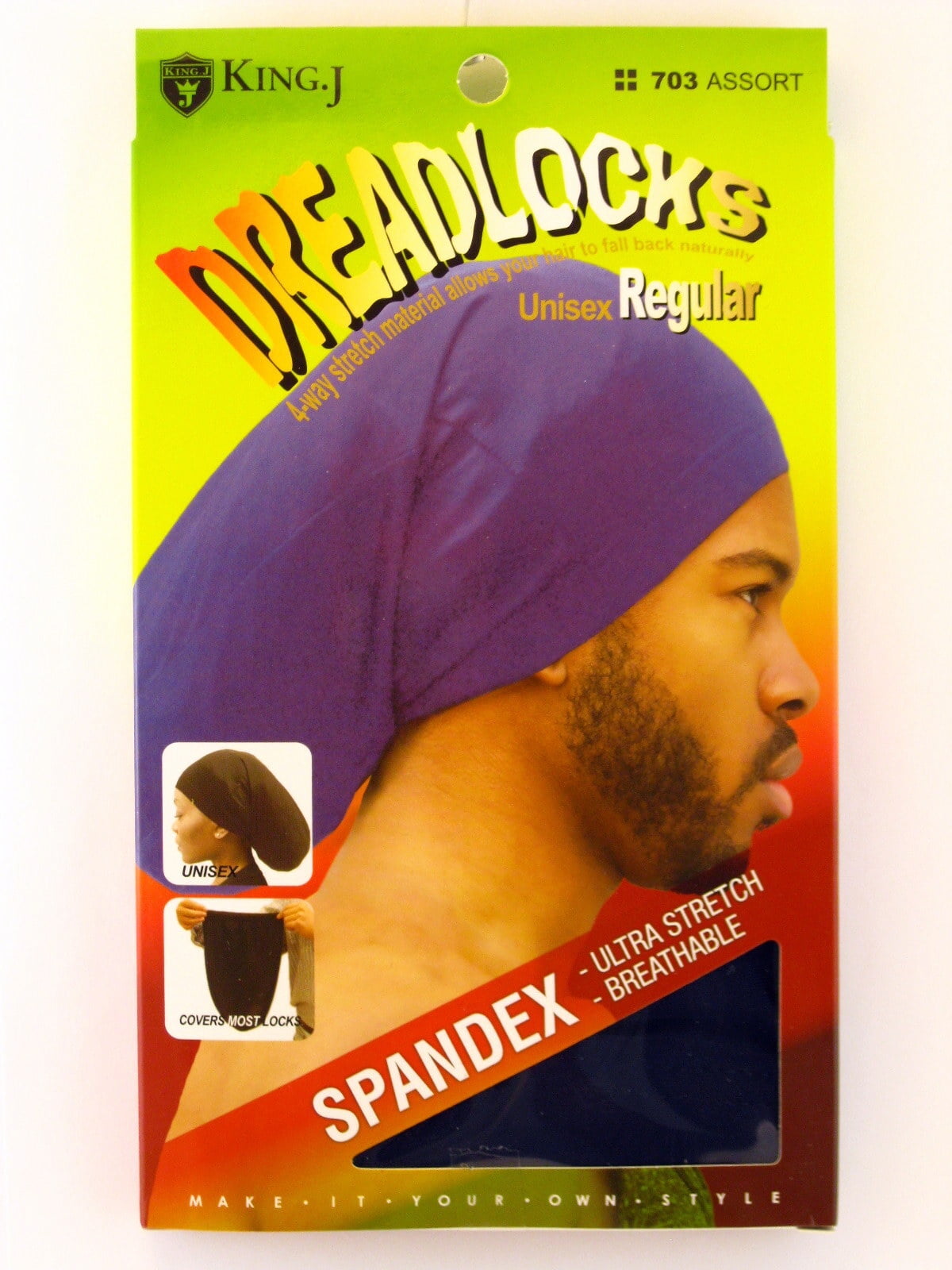 King.J Regular Size Unisex Adult Spandex Dreadlock Cap Hat