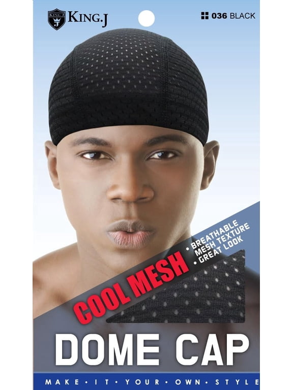 Spandex Cool Mesh Dome Cap for Men, Black – Breathable Stretch Sleep Cap, Wave Cap for 360 Waves, Workout Sweat Cap, Hair Cap for Durags & Stocking Cap Layering