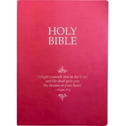 King James Version Easy Read Bible KJVER Holy Bible, Delight Yourself In The Lord Life Verse Edition, Large Print, Berry Ultrasoft King James Version Easy Read, Red Letter, Pink, Psalm 374 Hardcover