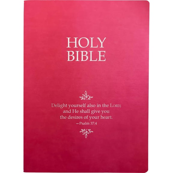 King James Version Easy Read Bible: KJVER Holy Bible, Delight Yourself In The Lord Life Verse Edition, Large Print, Berry Ultrasoft : (King James Version Easy Read, Red Letter, Pink, Psalm 37:4) (Hardcover)