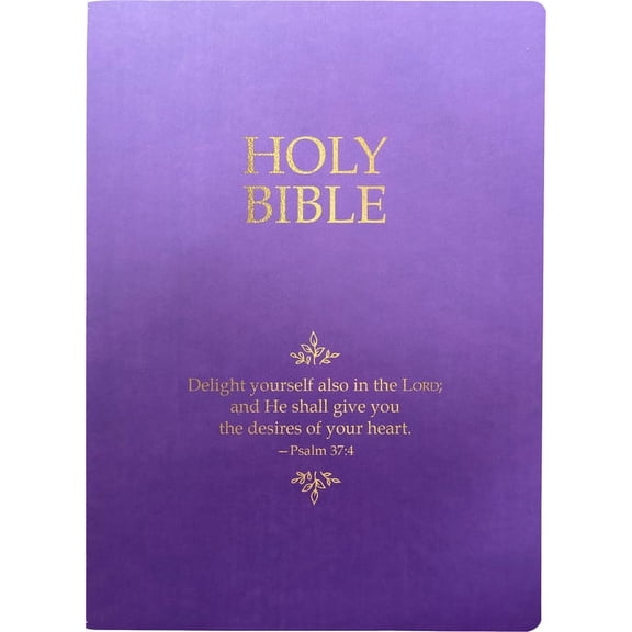 King James Version Easy Read Bible Kjver Holy Bible, Delight Yourself in the Lord Life Verse Edition, Large Print, Royal Purple Ultrasoft: (King James Vers, (Hardcover)