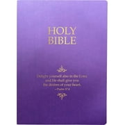 King James Version Easy Read Bible Kjver Holy Bible, Delight Yourself in the Lord Life Verse Edition, Large Print, Royal Purple Ultrasoft King James Vers, Hardcover