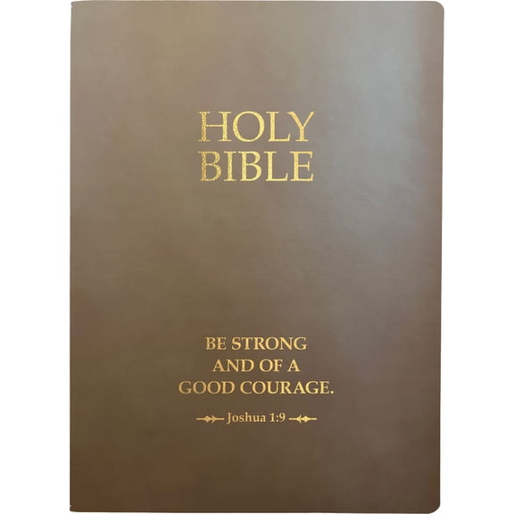 King James Version Easy Read Bible Kjver Holy Bible, Be Strong and Courageous Life Verse Edition, Large Print, Coffee Ultrasoft: (King James Version Easy R, (Hardcover)