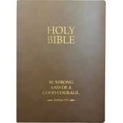 King James Version Easy Read Bible Kjver Holy Bible, Be Strong and Courageous Life Verse Edition, Large Print, Coffee Ultrasoft King James Version Easy R, Hardcover
