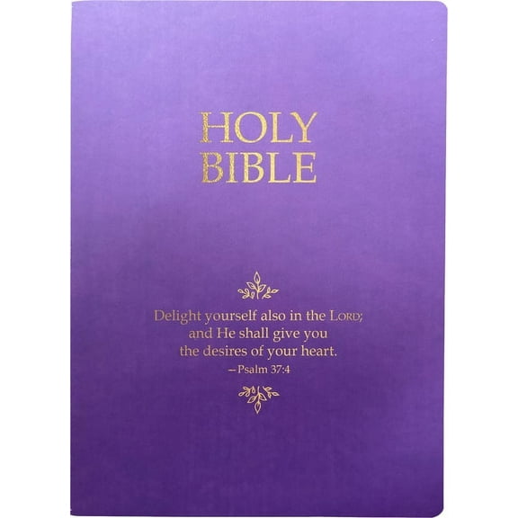 King James Version Sword Bible: KJV Holy Bible, Delight Yourself In The Lord Life Verse Edition, Large Print, Royal Purple Ultrasoft : (Red Letter) (Hardcover)