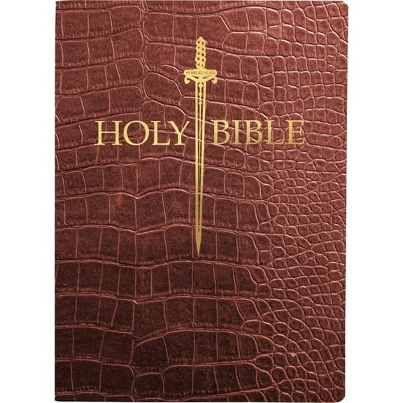 King James Version Sword Bible: KJV Sword Bible, Large Print, Walnut Alligator Bonded Leather, Thumb Index : (Red Letter, Burgundy, 1611 Version) (Hardcover)