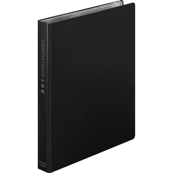 King Jim 8730 Clear File, Zipper Type, A5, 12 Pockets, Black