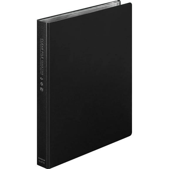 King Jim 8730 Clear File, Zipper Type, A5, 12 Pockets, Black