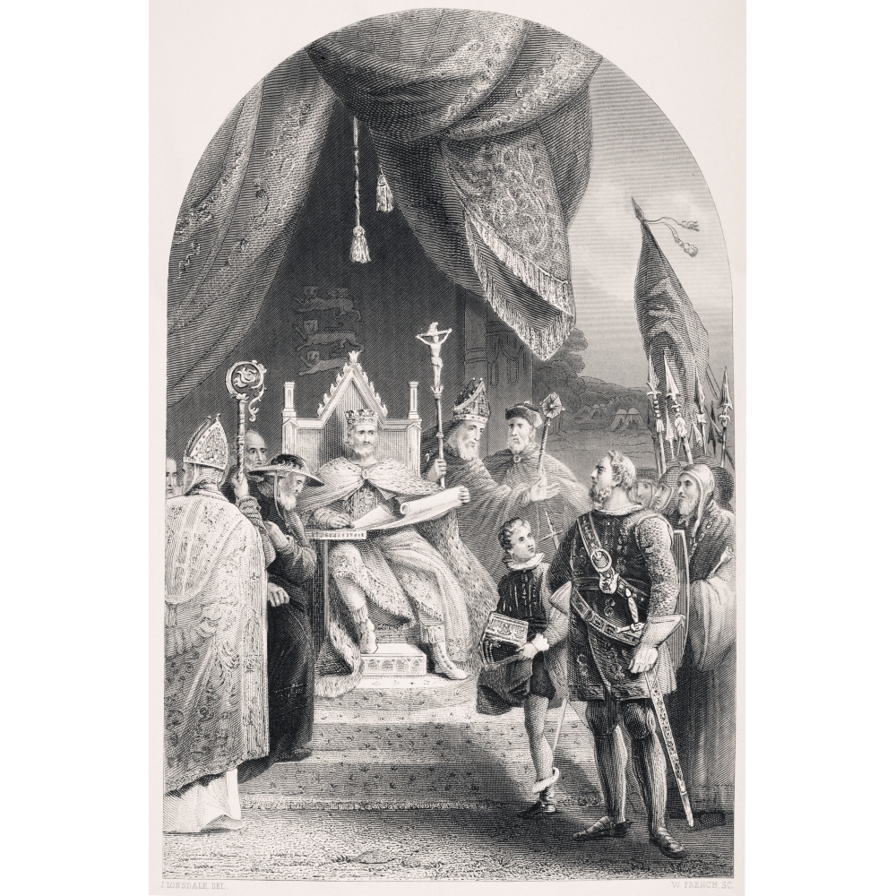 King John Sealing The Magna Carta At Runnymede On June 15 1215 From The ...