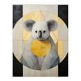 thumbnail image 1 of King Koala Abstract Geometric Animal Portrait Yellow Grey Oil Painting Extra Large XL Wall Art Poster Print, 1 of 5
