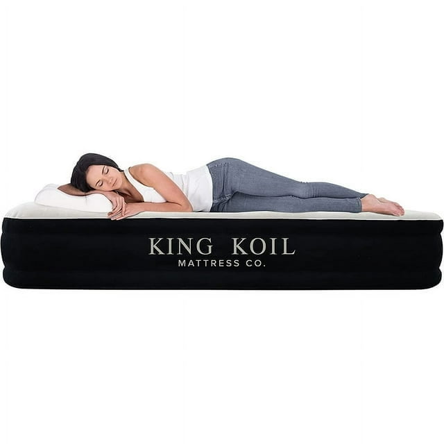 King Koil Luxury 13in Queen Air Mattress with Builtin Pump for Home