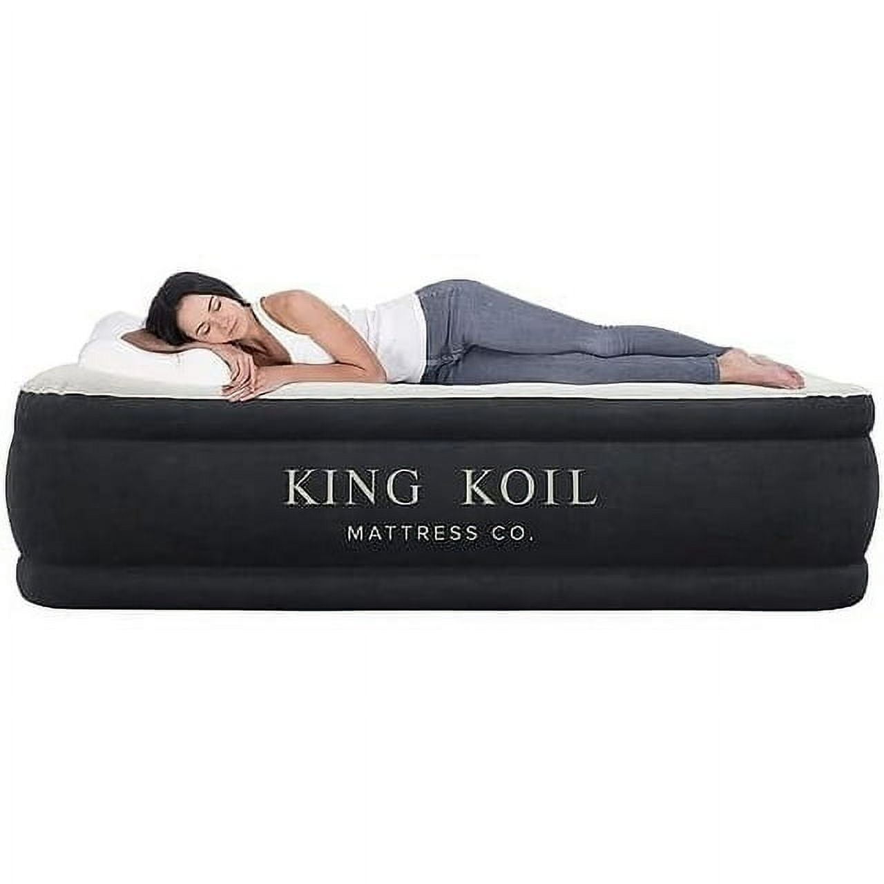 King Koil Luxury Full Size Plush Pillow Top Air Mattress with Built in High Speed Pump for Home Camping Guests Inflatable Airbed Double High Blow Up Mattress Durable Waterproof 1 Year Warranty Walmart