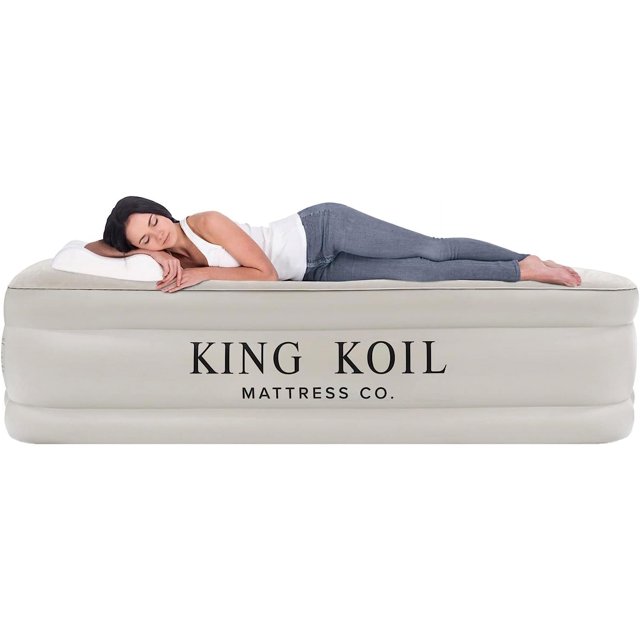 King Koil Pillow Top Plush Queen Air Mattress With Builtin HighSpeed