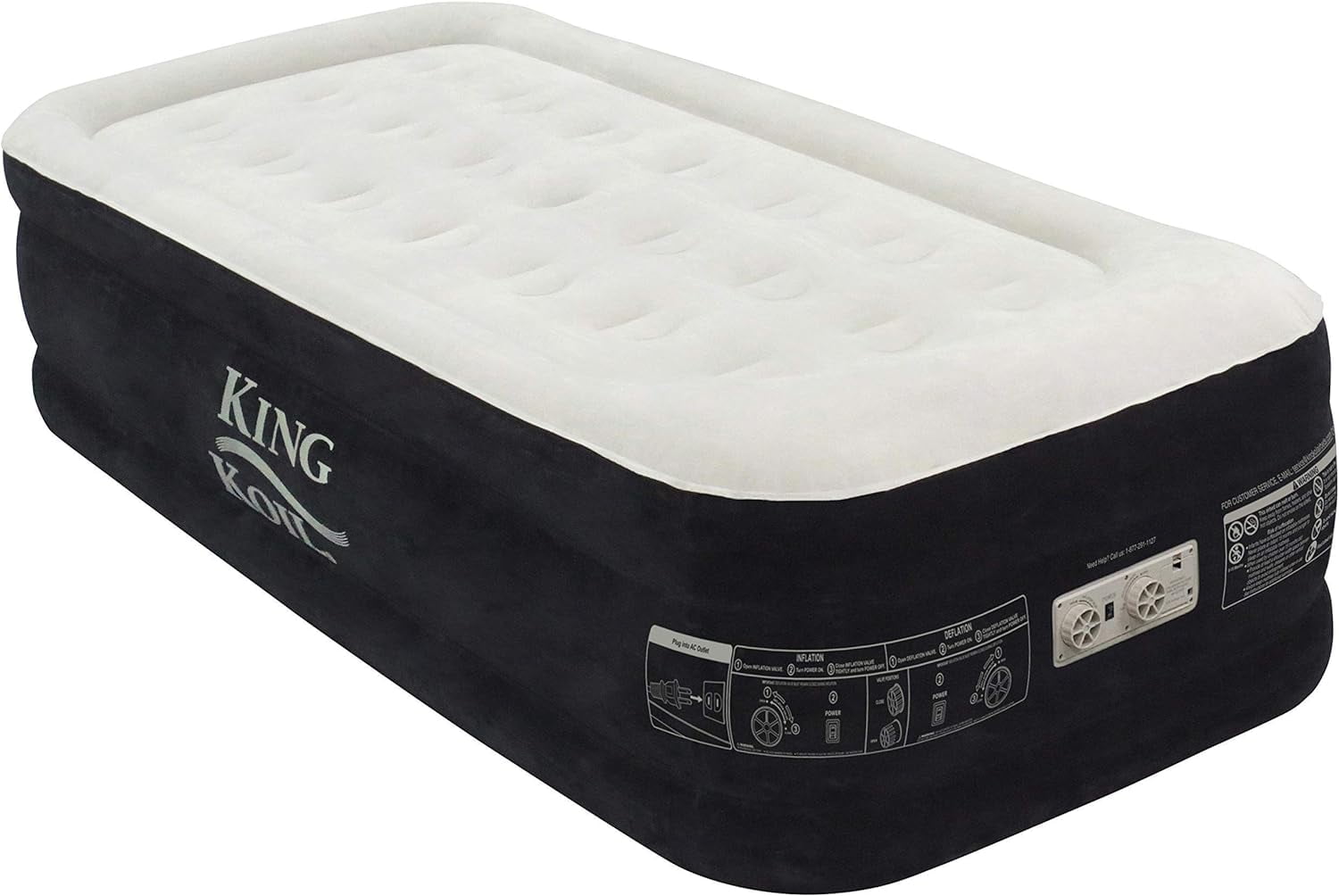 King Koil Plush Pillow Top Twin Air Mattress with Builtin HighSpeed