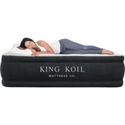 King Koil Plush Pillow Top Twin-Size Inflatable Air Mattress with Built-in High-Speed Pump for Camping, Home & Guests - Luxury Twin Airbed Blow Up Mattress Waterproof, 1-Year Warranty