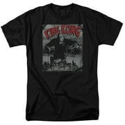 T-shirt Femme Col Echancré Noir King Kong Vieille Affiche