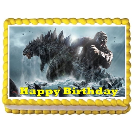 King Kong Godzilla Edible Image Cake Topper, by Edible Cake Toppers