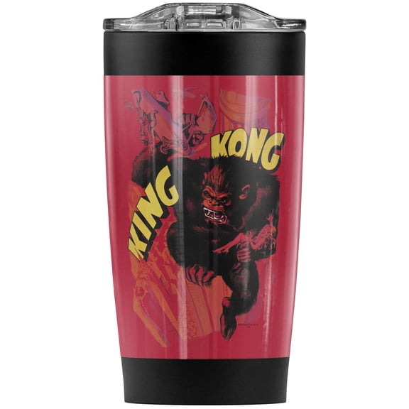 King Kong Plane Grab Stainless Steel Tumbler 20 oz Coffee Travel Mug/Cup, Vacuum Insulated & Double Wall with Leakproof Sliding Lid | Great for Hot Drinks and Cold Beverages