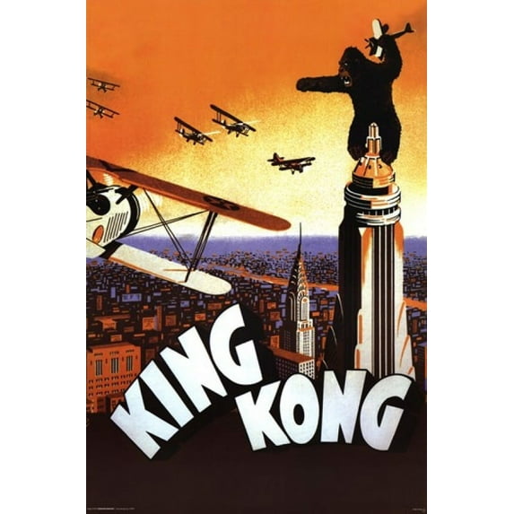 King Kong - (brown, orange, airplane) Poster (24 x 36)