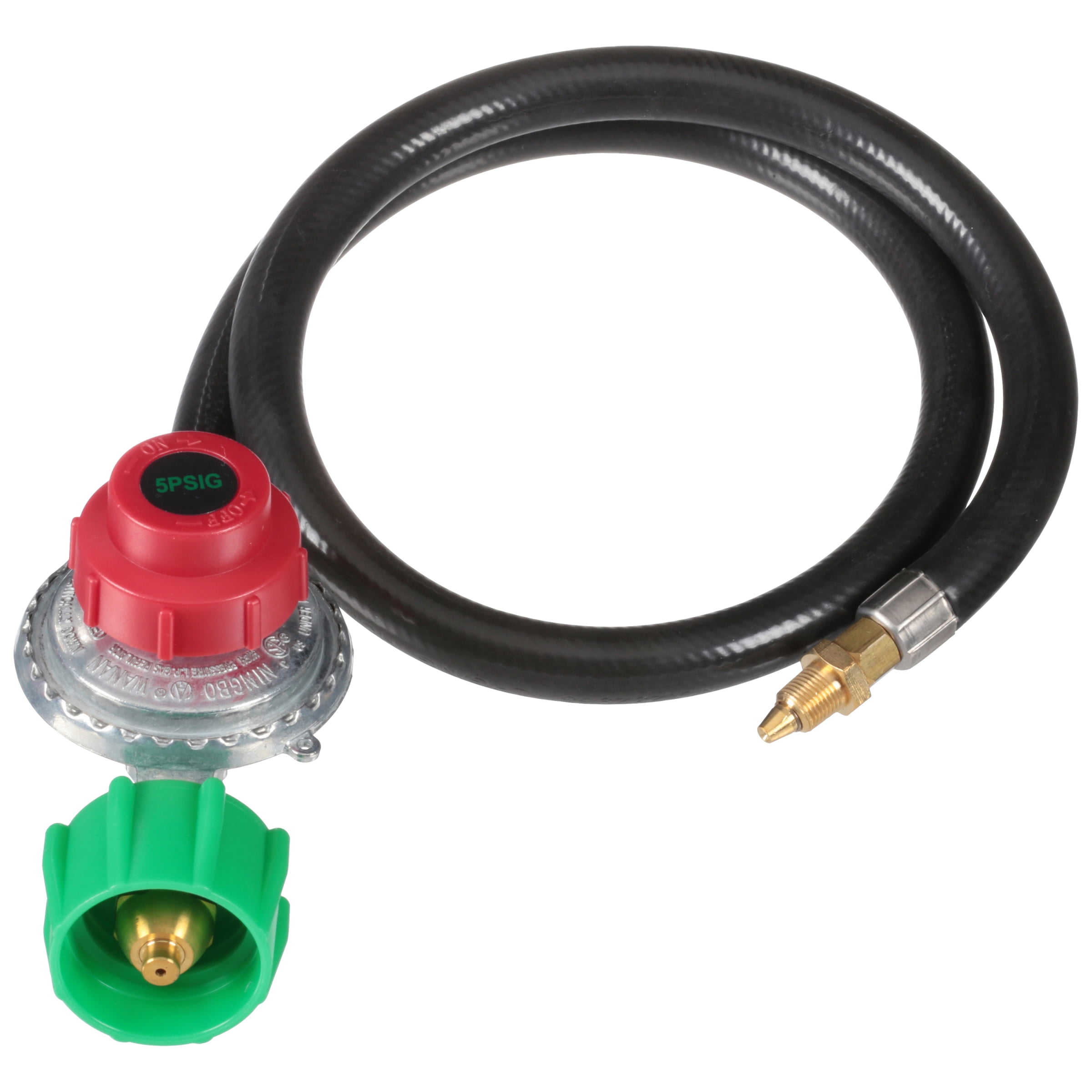 High Pressure Adjustable Regulator with LP Hose and Brass Fittings