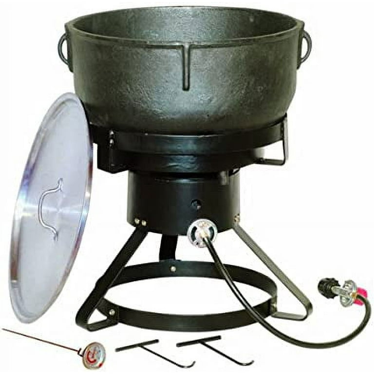 King Kooker 1740 17.5-Inch Outdoor Cooker with 10-Gallon Cast Iron  Jambalaya Pot 