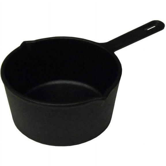 King Kooker CCIP28S Pre-seasoned Cast Iron Pot, Lid & 2 Pour Spouts 28 oz, Easy Care As-Cast Finish