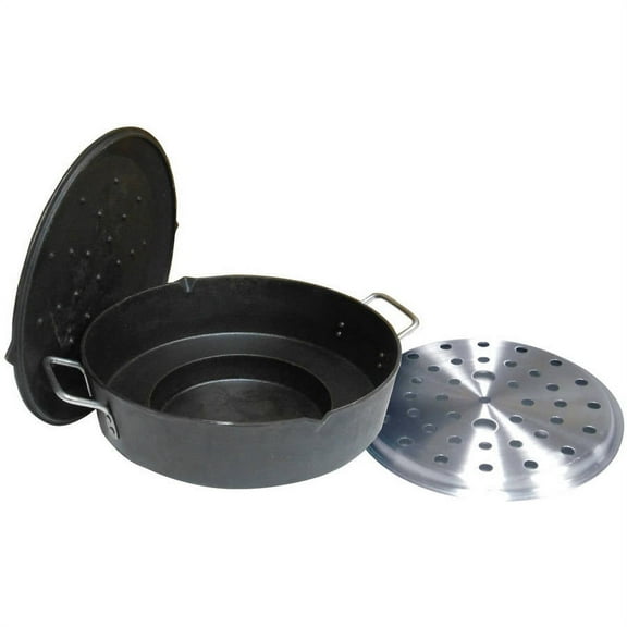 King Kooker #CI14UFS 9 Qt Seasoned Cast Iron Unique Deep Fryer Dutch Oven (UFO)