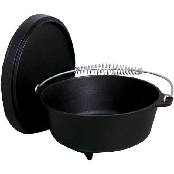King Kooker #CI8SCF - Pre-Seasoned 8 qt Cast Iron Dutch Oven with Feet