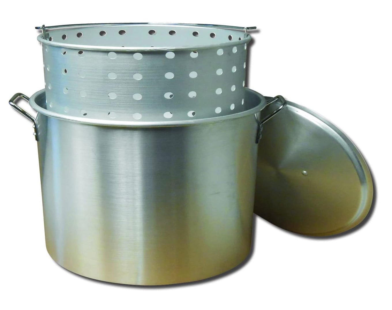 32-Quart Aluminum Boiling Pot with Basket and Lid